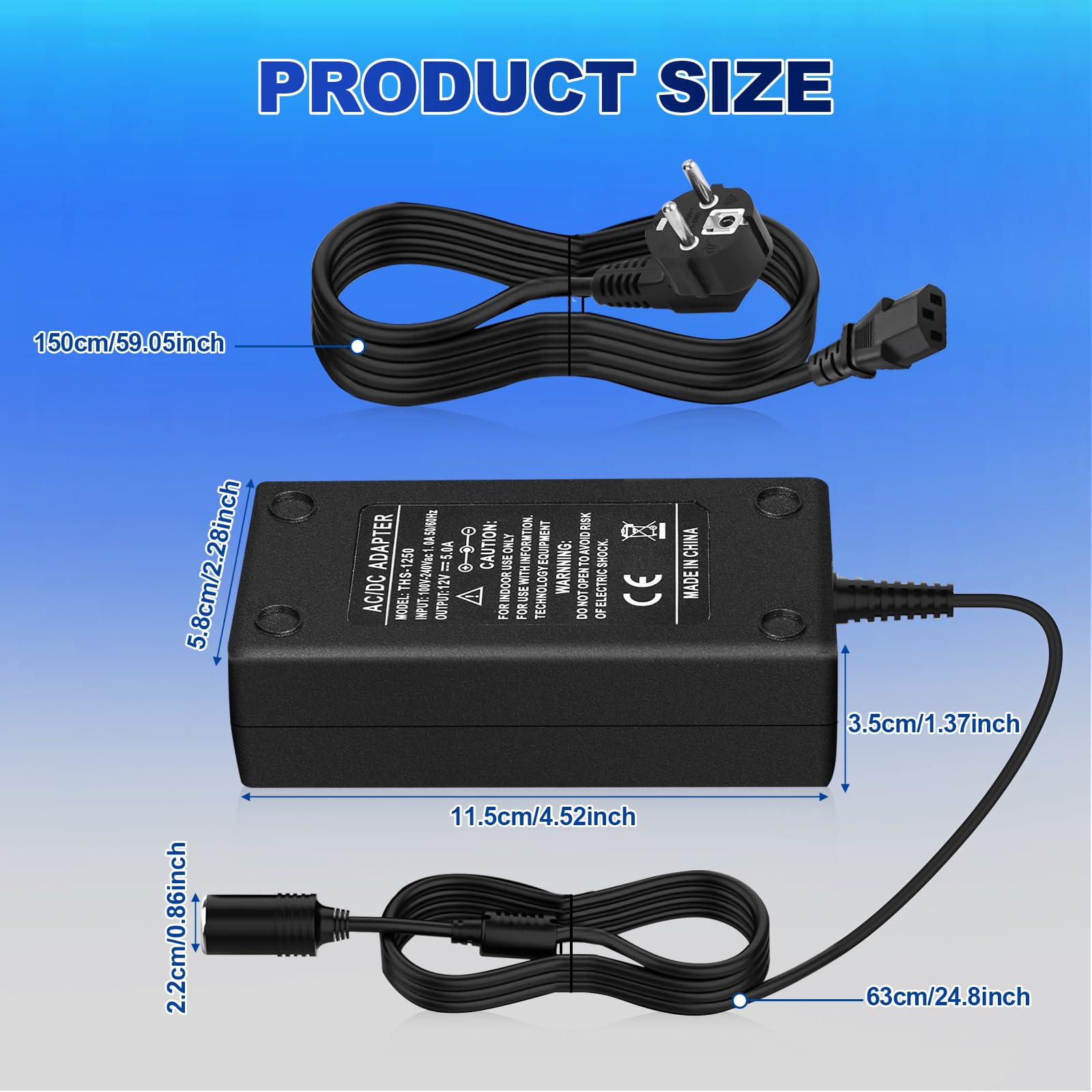 Adattatore Accendisigari 220V 60W 5A Trasformatore 12V