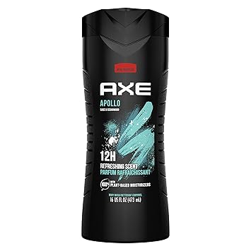AXE Body Wash for Long Lasting Freshness Apollo Sage and Cedarwood Mens Body Wash with Odor-Busting Prebiotics 16 oz