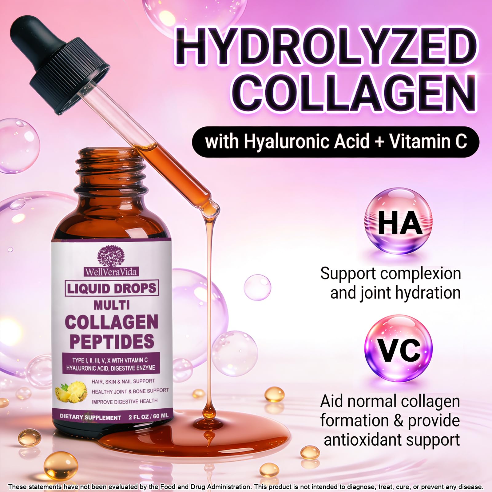 Liquid Collagen for Women & Men, Multi Hydrolyzed Collagen Peptides — Amazon image 4