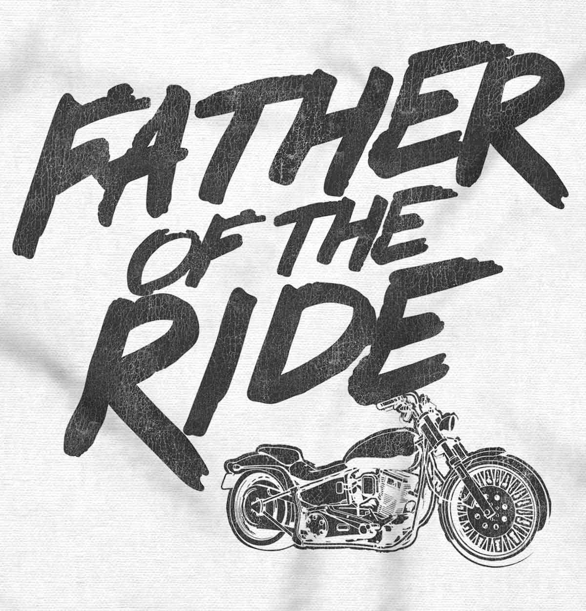 Biker Dad Father of Ride Motorcycle Mens Graphic T Shirt Tees White