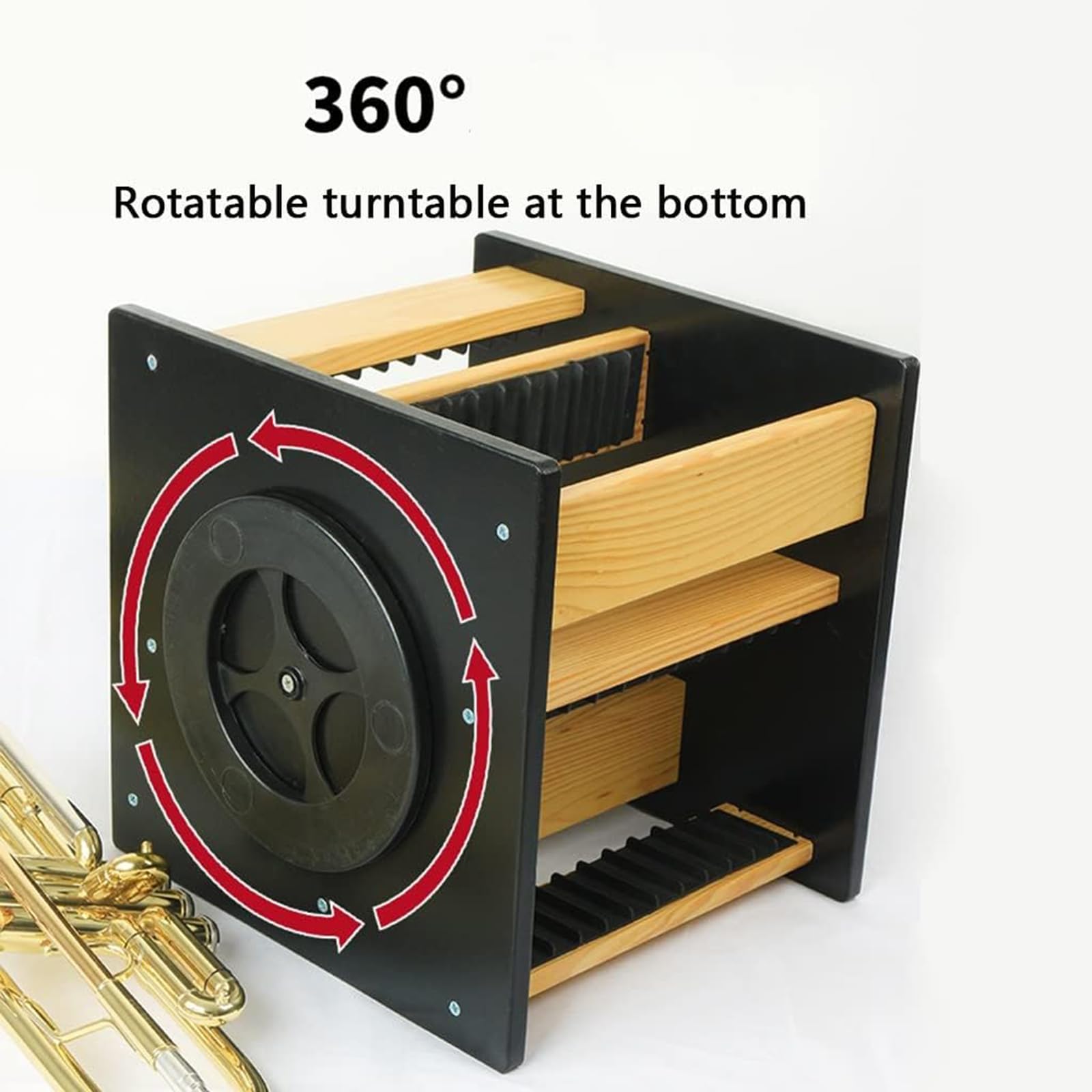 Porta CD Girevole Da Scrivania, Mensola Portadischi E Portaoggetti Retrò, Può Contenere Fino a 48 CD, Espositore Aperto Su 4 Lati, Per Libri, Riviste, DVD