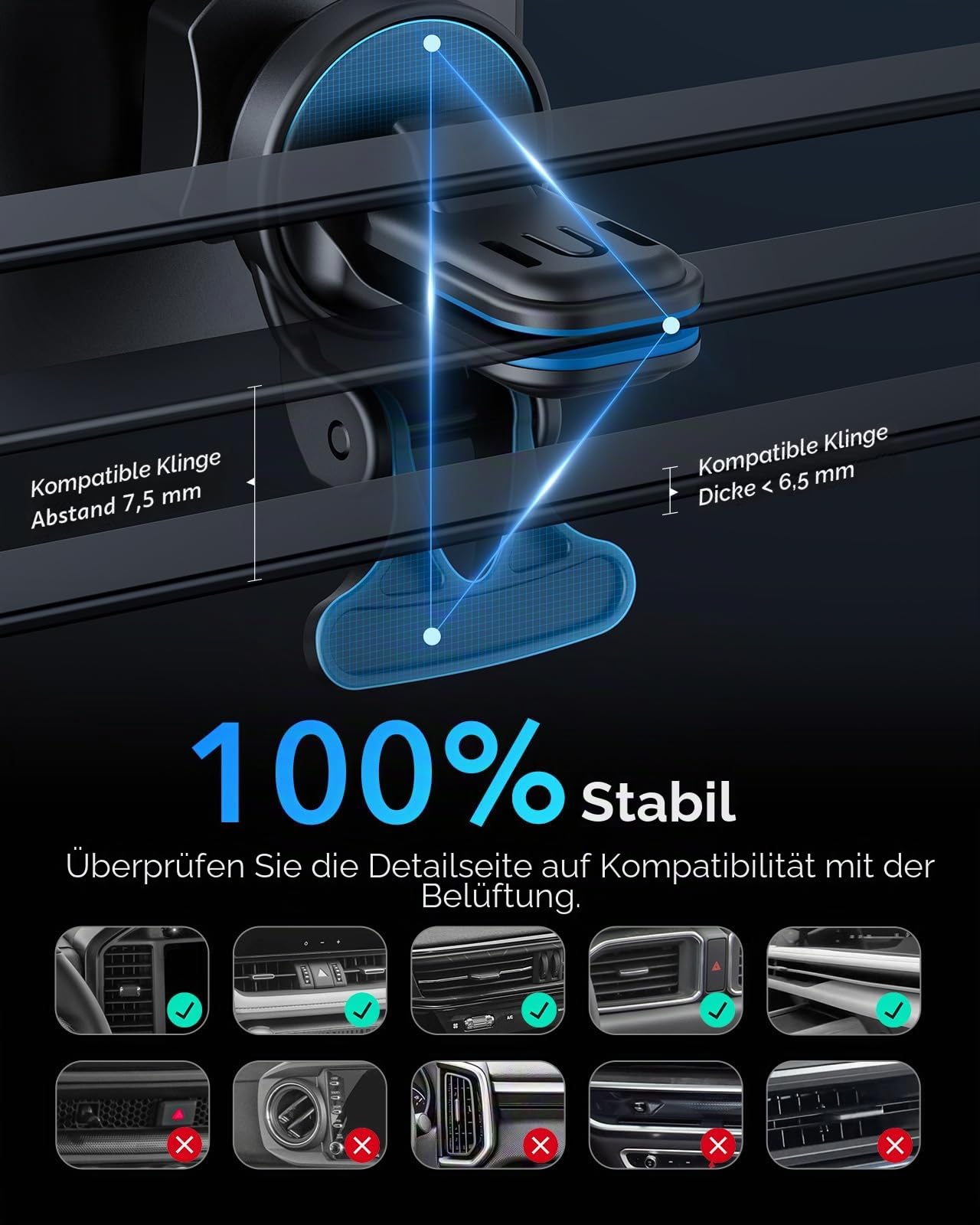 ESR für 15W Magsafe Autohalterung mit Ladefunktion, Lüftung/Armaturenbrett Magnet Autoladegerät, Handyhalterung Auto für iPhone Air/17/17e/16/15/14/13/12, Google Pixel 10, S25/S26, Schnellladung