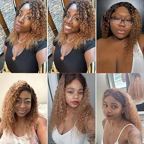 Miniatura 9 de Extensiones de cabello humano castaño oscuro degradado T430, mechones de cabello humano rizado de 12, 14, 16 pulgadas, grado 8A, cabello virgen sin