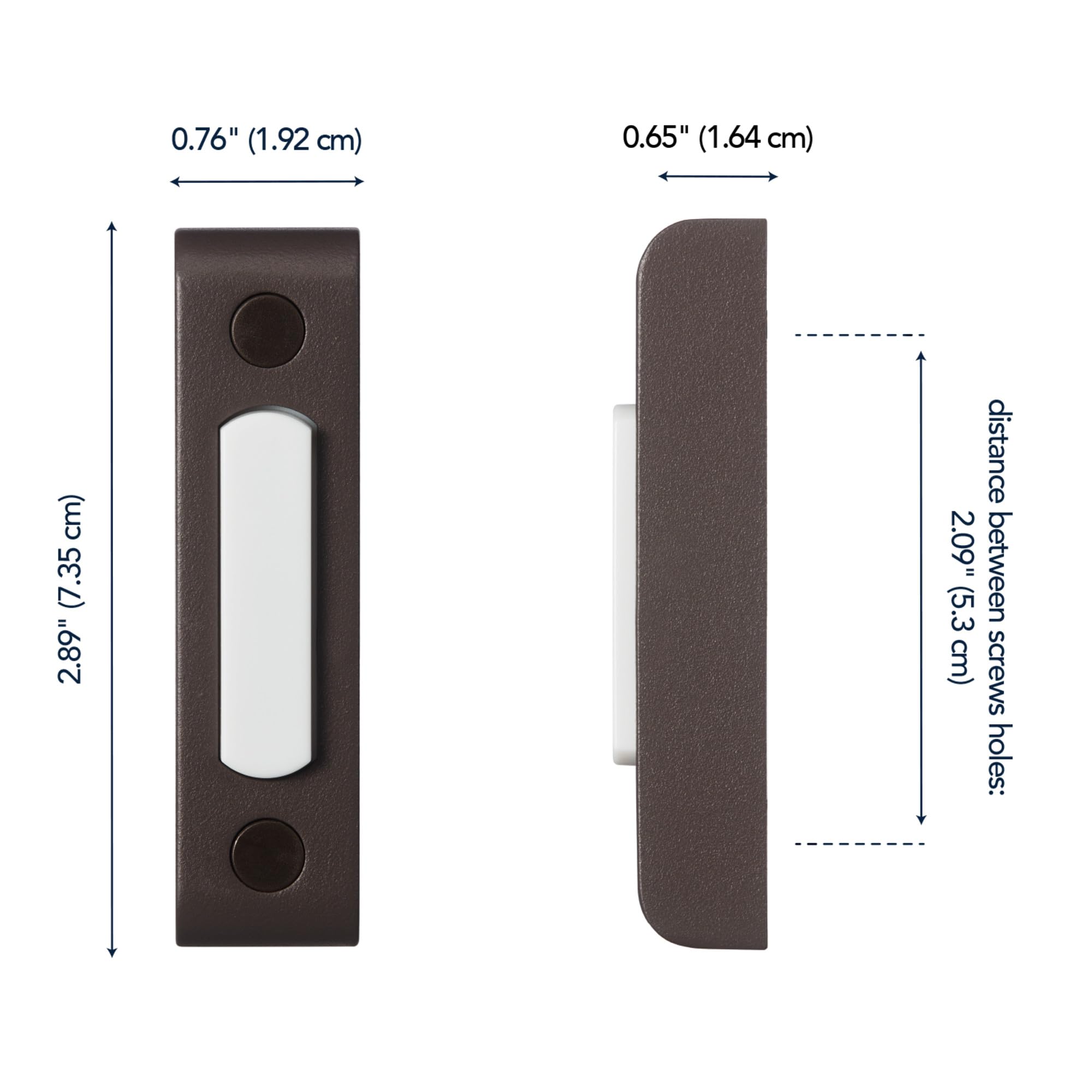 Heath Zenith Wired Push Doorbell Button, Oil-Rubbed, Bronze, Metal