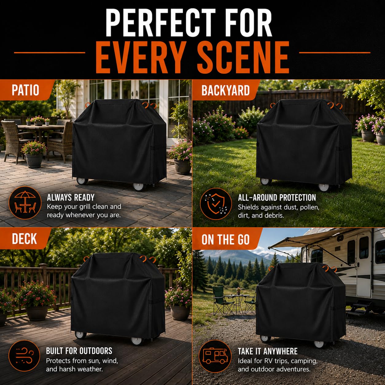Housse de Barbecue pour SOMAGIC Brasero de Cuisson / 300907 2024–Present*, Housse de Protection Barbecue en Tissu Oxford pour Grill d'Extérieur, Protection Tous Temps et Anti-Poussière