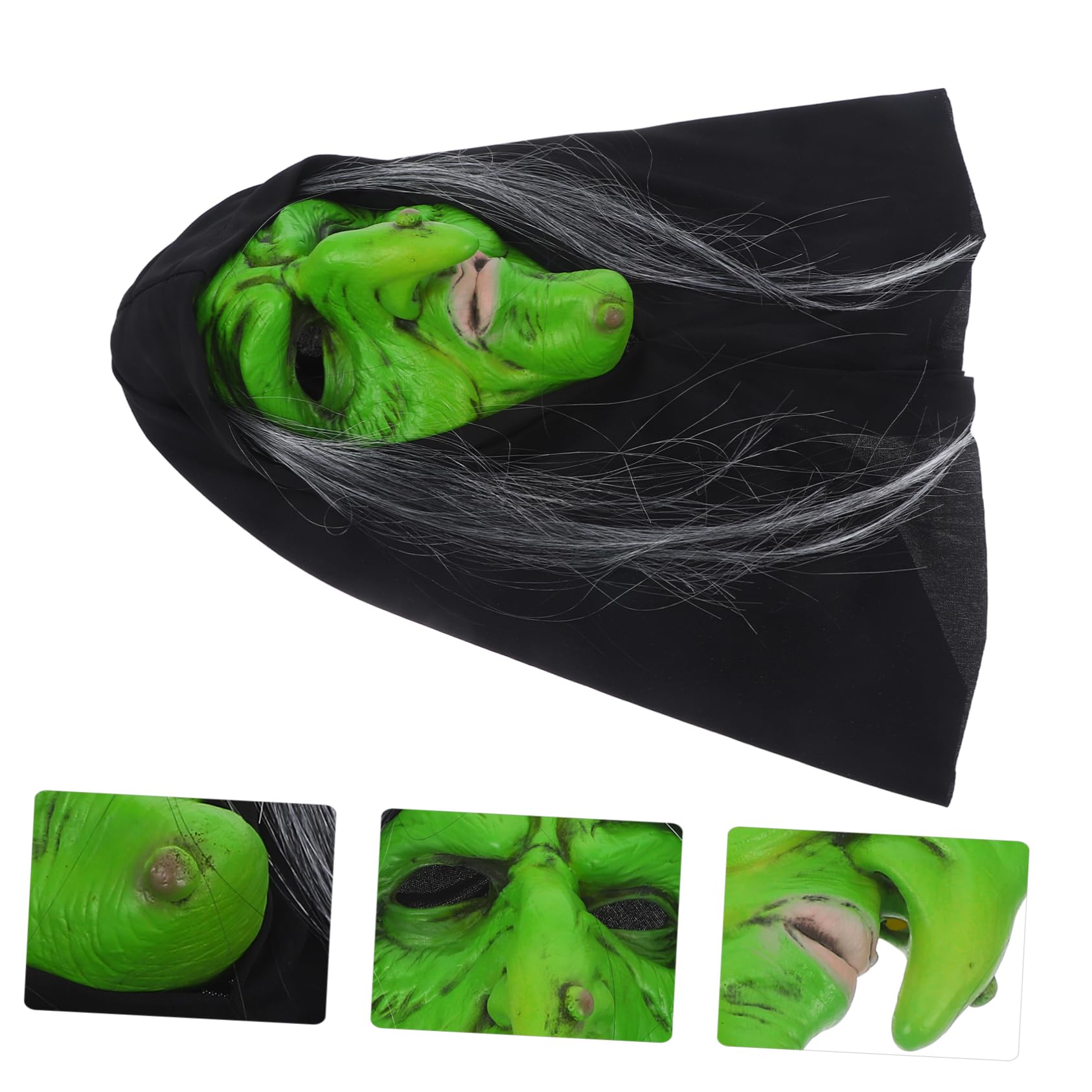Yardwe 3 Maschera Strega Halloween Spaventosa Leggero per Cosplay e Feste Accessorio Costume Party Festival
