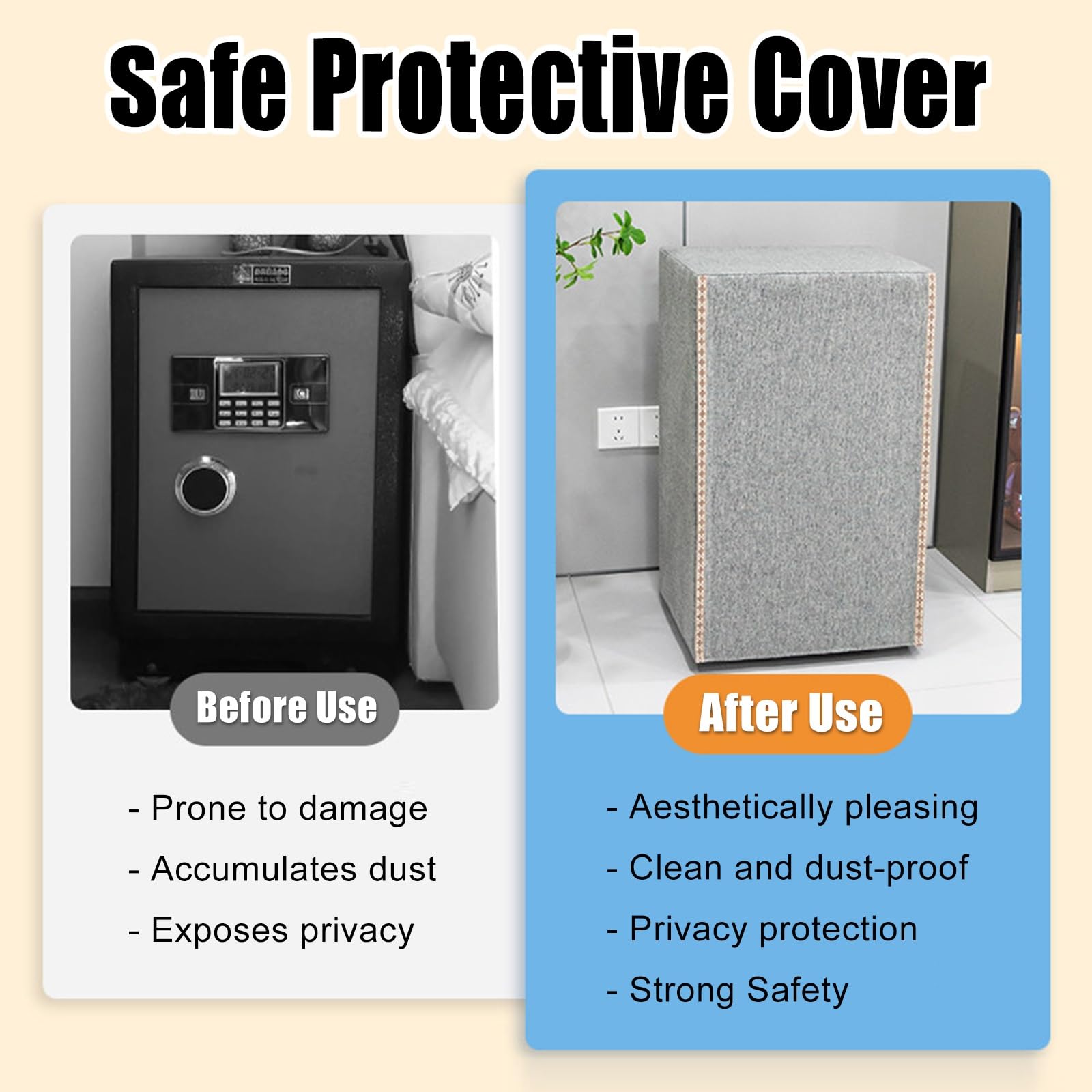 Washable Safe Box Cover Disguise for Valuables Storage, Home