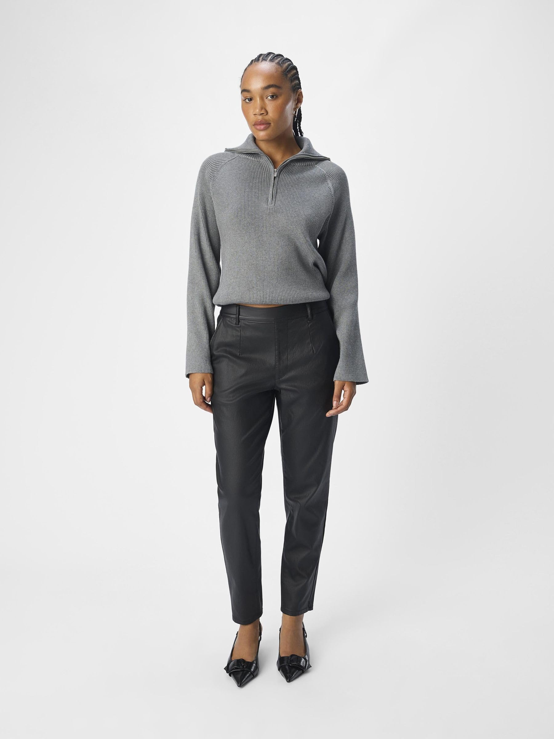 Object Damen Objbelle Lisa Coated Pant Noos Hose