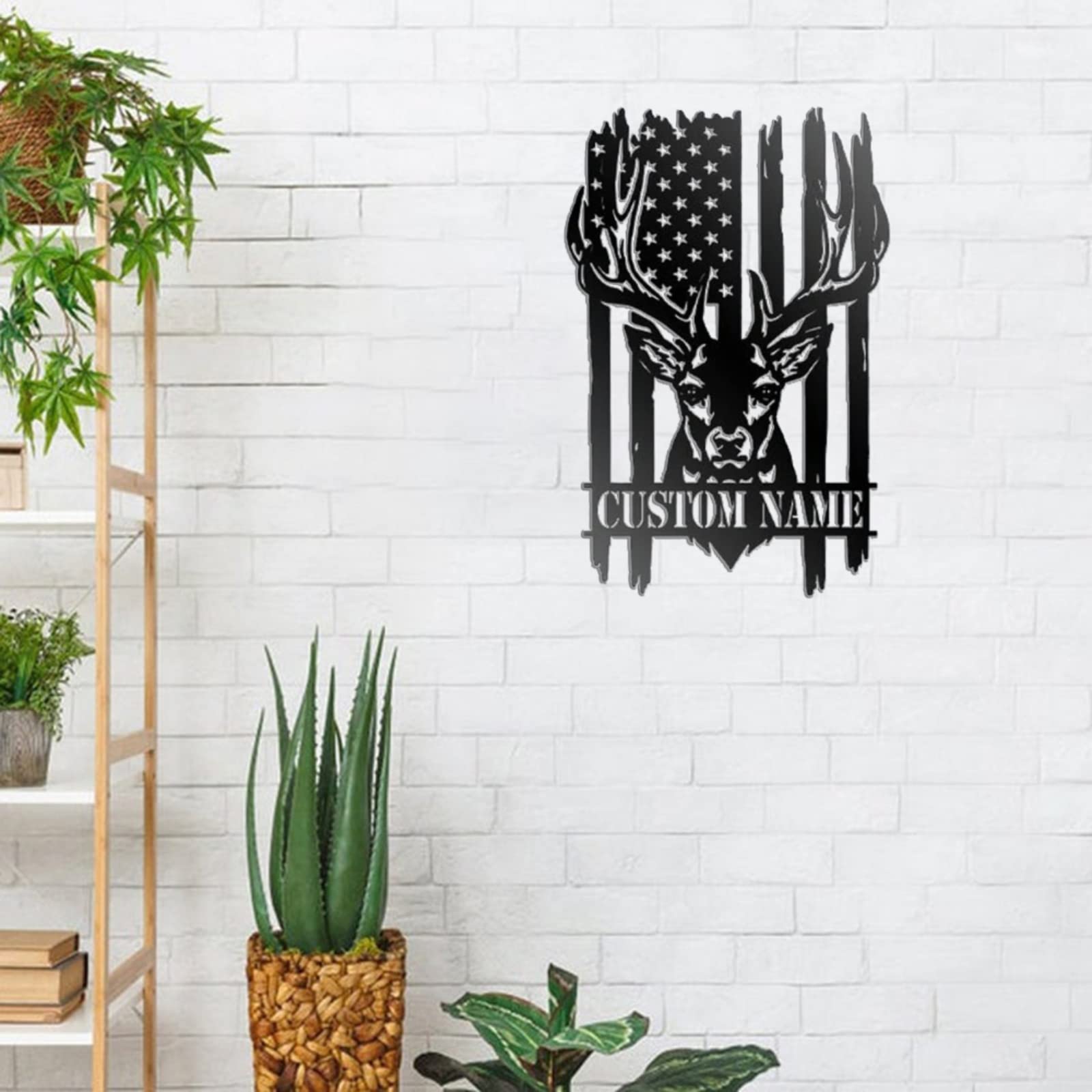 Tête De Cerf Métal Personnalisable - Décoration Murale Chasse, Cabane, Extérieur 20-55 Cm