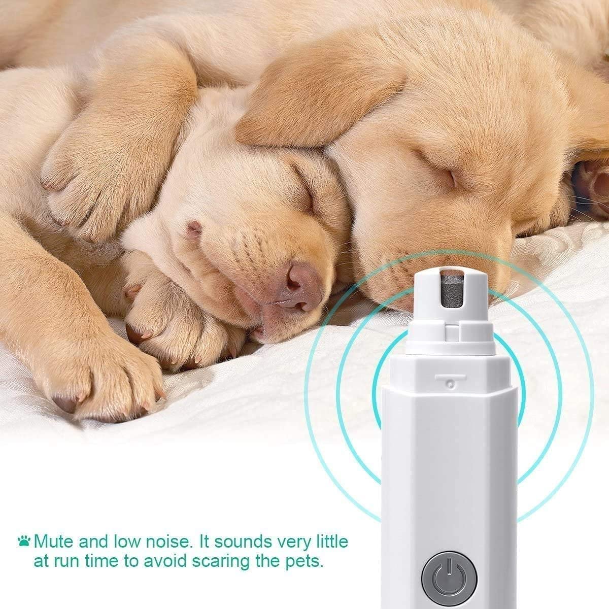 Molinillo de clavo de perro con 2 velocidades, molinillo de uñas de perro recargable, amoladora de clavos de mascota profesional para perros calma suave de perrito, amoladora de clavo de gato, r
