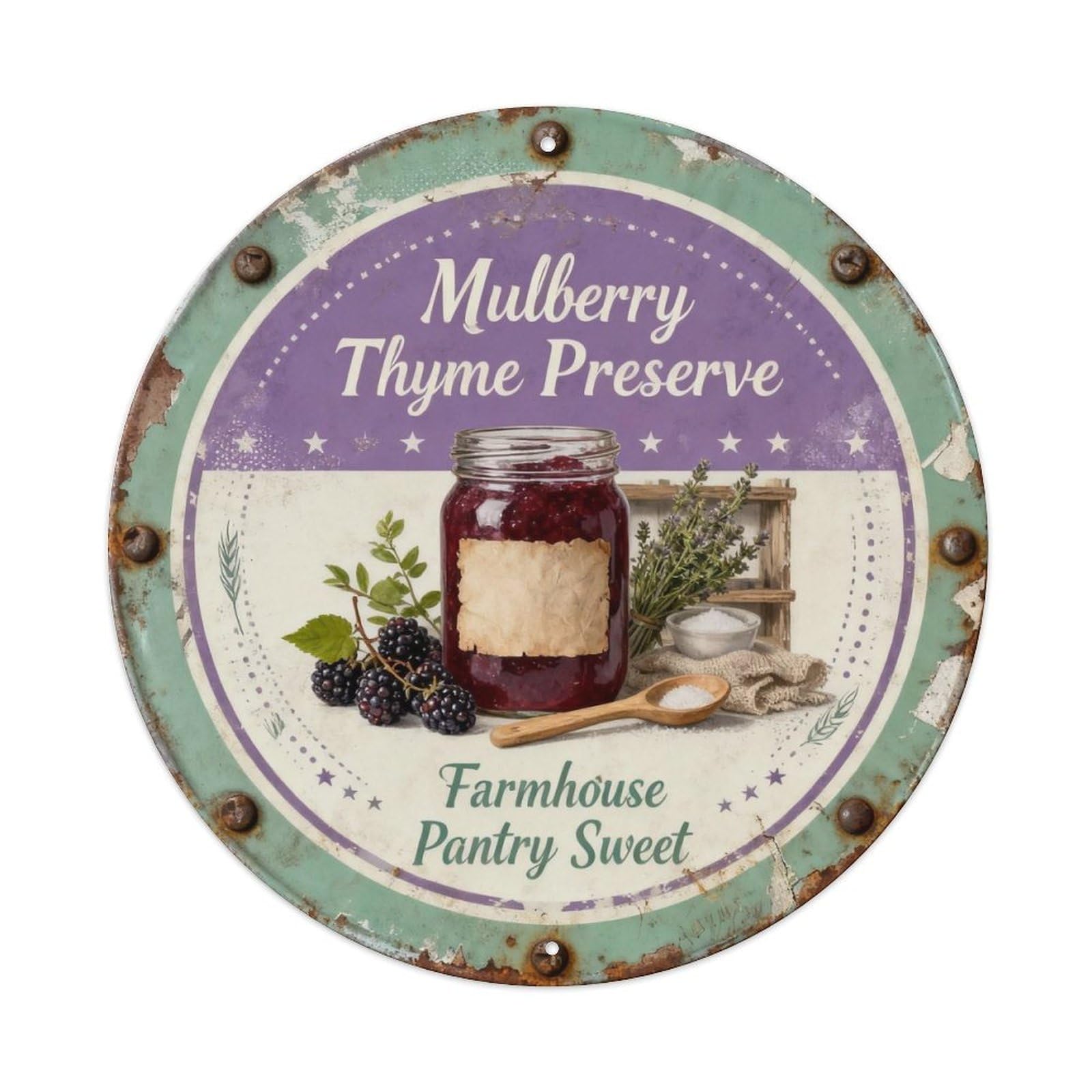Mulberry Thyme Preserve Metal Tin Sign Plaque