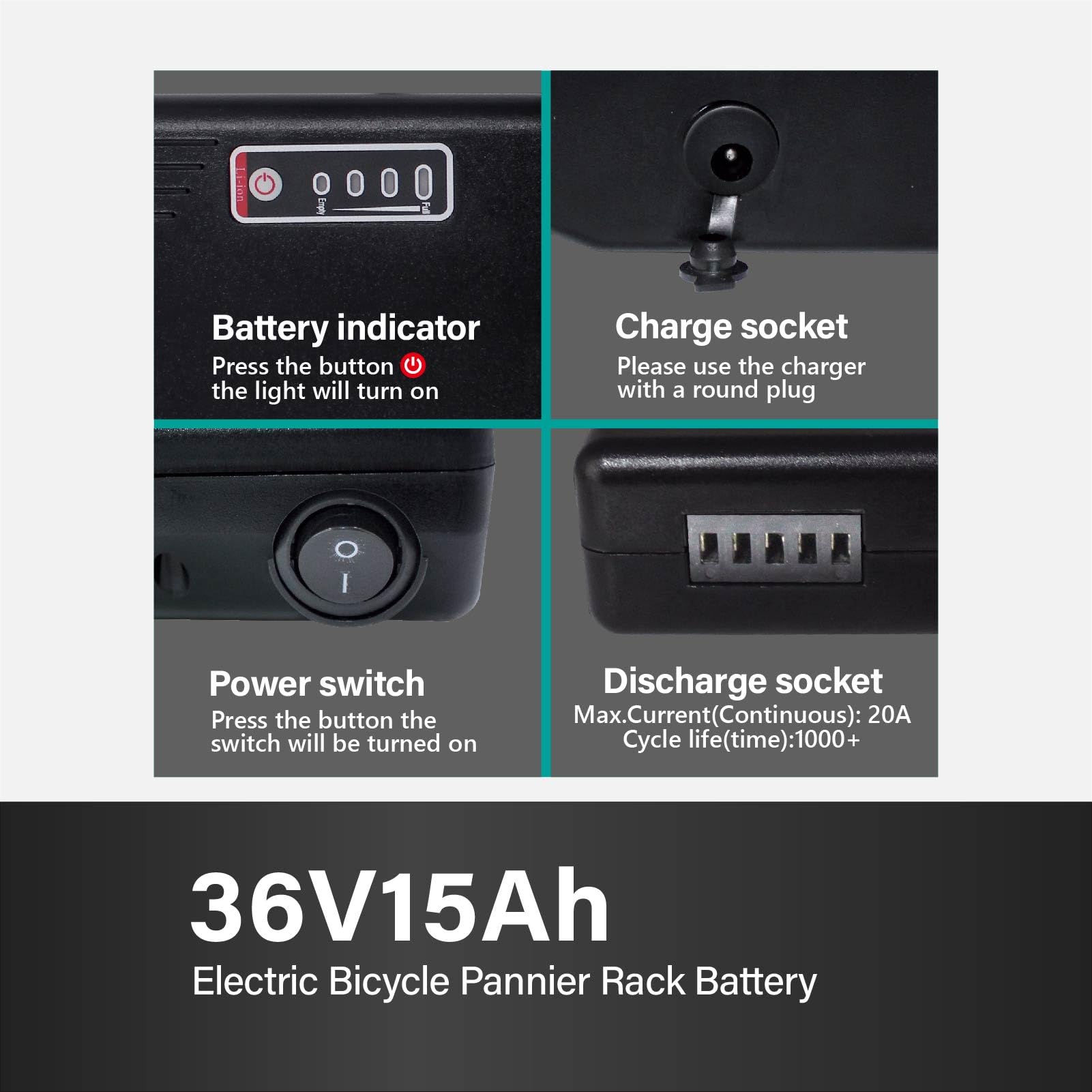 36V 15Ah 9Ah 12Ah Akumulator litowo-jonowy do rowerów elektrycznych do akumulatorów MiFa, Zündapp, Ansmann