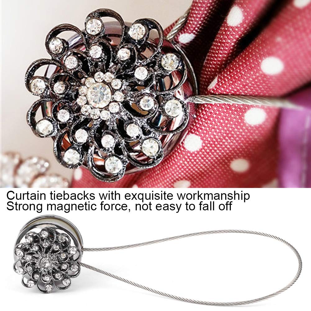 SYH&AQYE Embrasses magnétiques pour Rideaux, embrasses de Rideaux en Alliage de Boucle de Rideau magnétique de Style européen avec décoration de fenêtre en Strass
