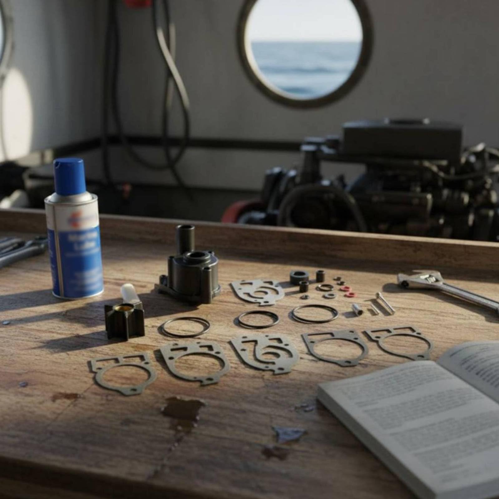 predolo Marine Pompa Girante Kit Guarnizioni Ricambi Gomma Metallo Resistente Funzione Raffreddamento Adatto per Manutenzione Barca Navigazione Pesca