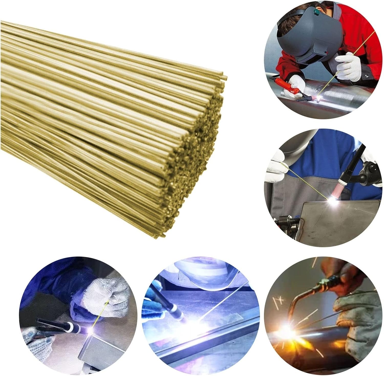 Brass Electrode Welding Wire Rod, 10pcs for Brazing Welding Repair Tool(2 mm)
