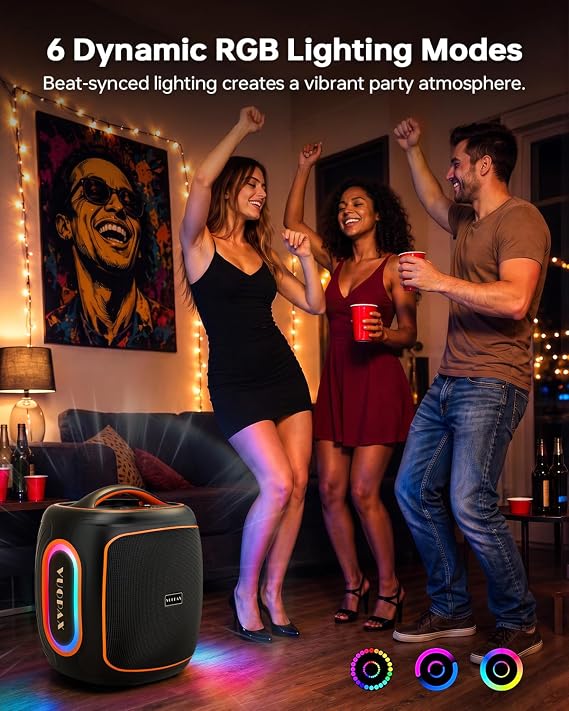 Portable Bluetooth Speaker Wireless,200W Peak Loud Super Deep Bass
