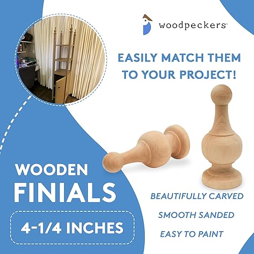 Vista 31 de Pequeños remates de madera, remates de madera de 2-3/4 pulgadas para manualidades, decoración de bricolaje y manualidades de remates de madera