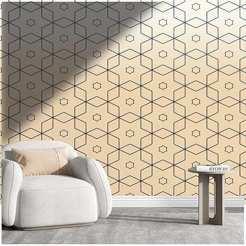 Papel de pared texturizado, color crema, tapiz para cocina, geométrico, a cuadros, decoración de habitación, versátil para varios espacios, 48