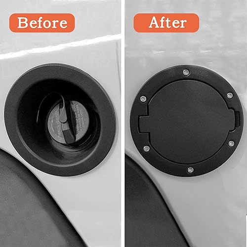 Miniatura 6 de Cubierta para puerta de llenado de combustible, cubierta negra para Jeep Wrangler JK 2007 2008 2009 2010 2011 2012 2013 2014 2015 2016 2017 2018