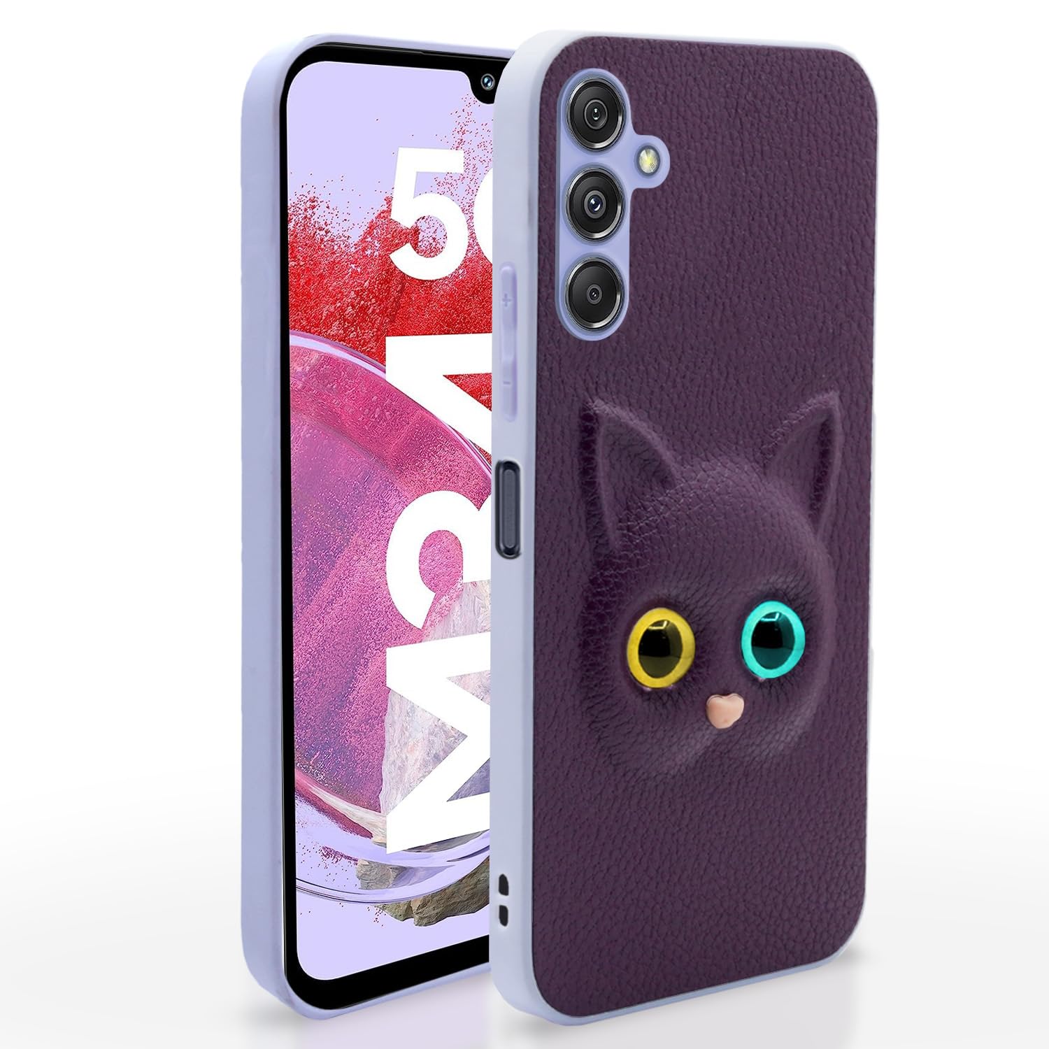Pikkme Samsung Galaxy M54 5G / F54 5G Back Cover for Girls | Cute Cat Leather Finish | Soft TPU | Case for Samsung Galaxy M54 5G / F54 5G (Purple) (B0CHW8B4KW) Amazon Price History, Amazon Price Tracker