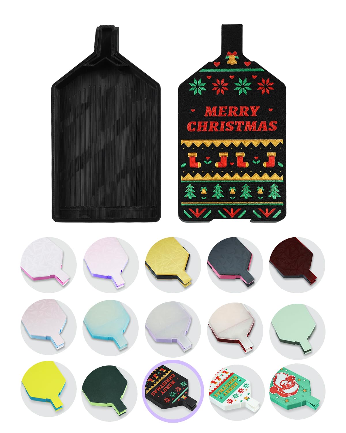 Foreveryoung Festive Bi-Tonal Diamond Art Tray with Lid, Christmas Night