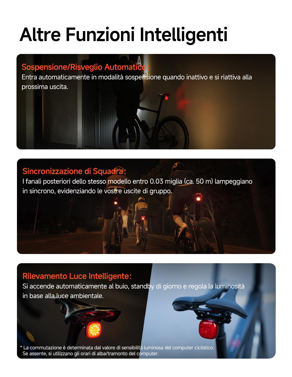 iGPSPORT TL50 Luci Bicicletta led, Ricaricabile Tramite USB-C, Sensore Freno, Luci Bici ad alta Luminosità da 1,2 km, 6 Modalità di Illuminazione, IPX7