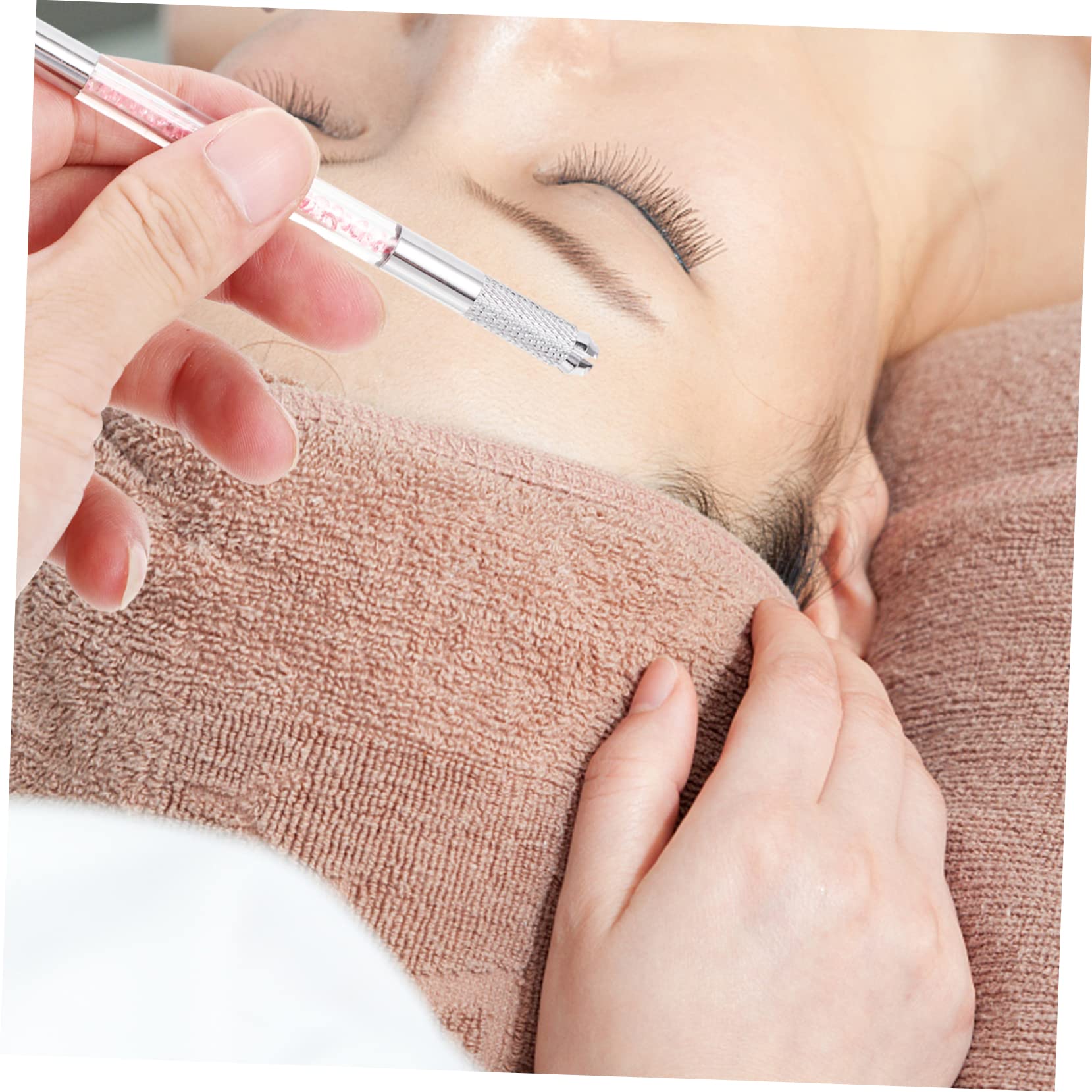 Outanaya Matita per Microblading Sopracciglia a Doppia Punta Decorazione di Cristalli in ABS 10 Pezzi, per Make-up Permanente e Progetto Sopracciglia per Principianti ed Esperti