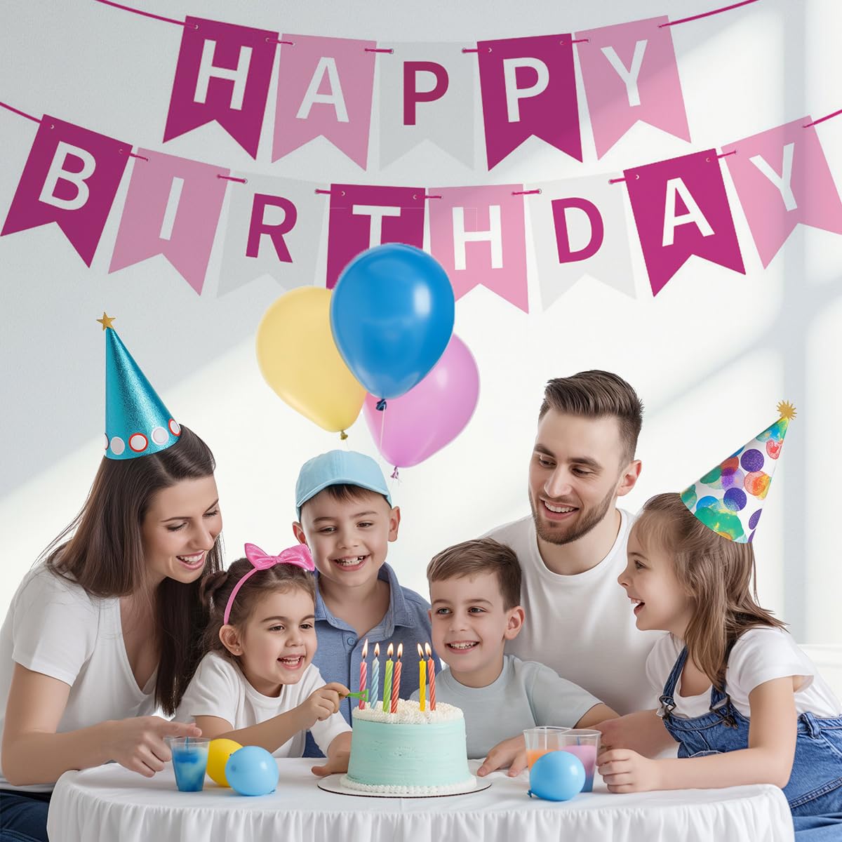 Striscione Di Compleanno Rosa Olografico – 3,9 Metri – Per Interni/Esterni – Decorazione Festa