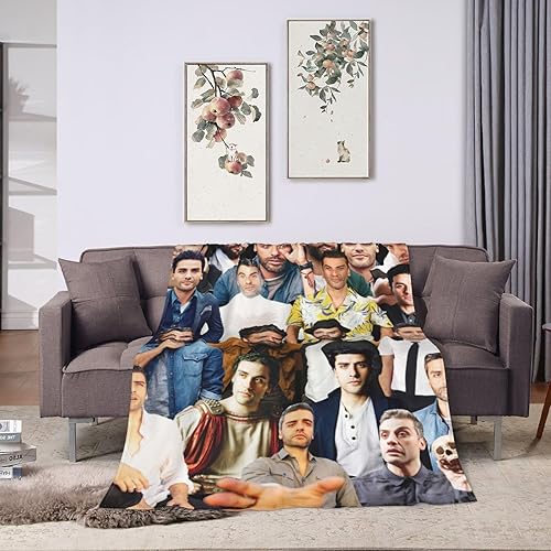 Miniatura 3 de Manta Oscar Isaac suave y cómoda de lana para sofá, oficina, coche, camping, yoga, viajes, decoración del hogar, acogedora manta de playa de felpa