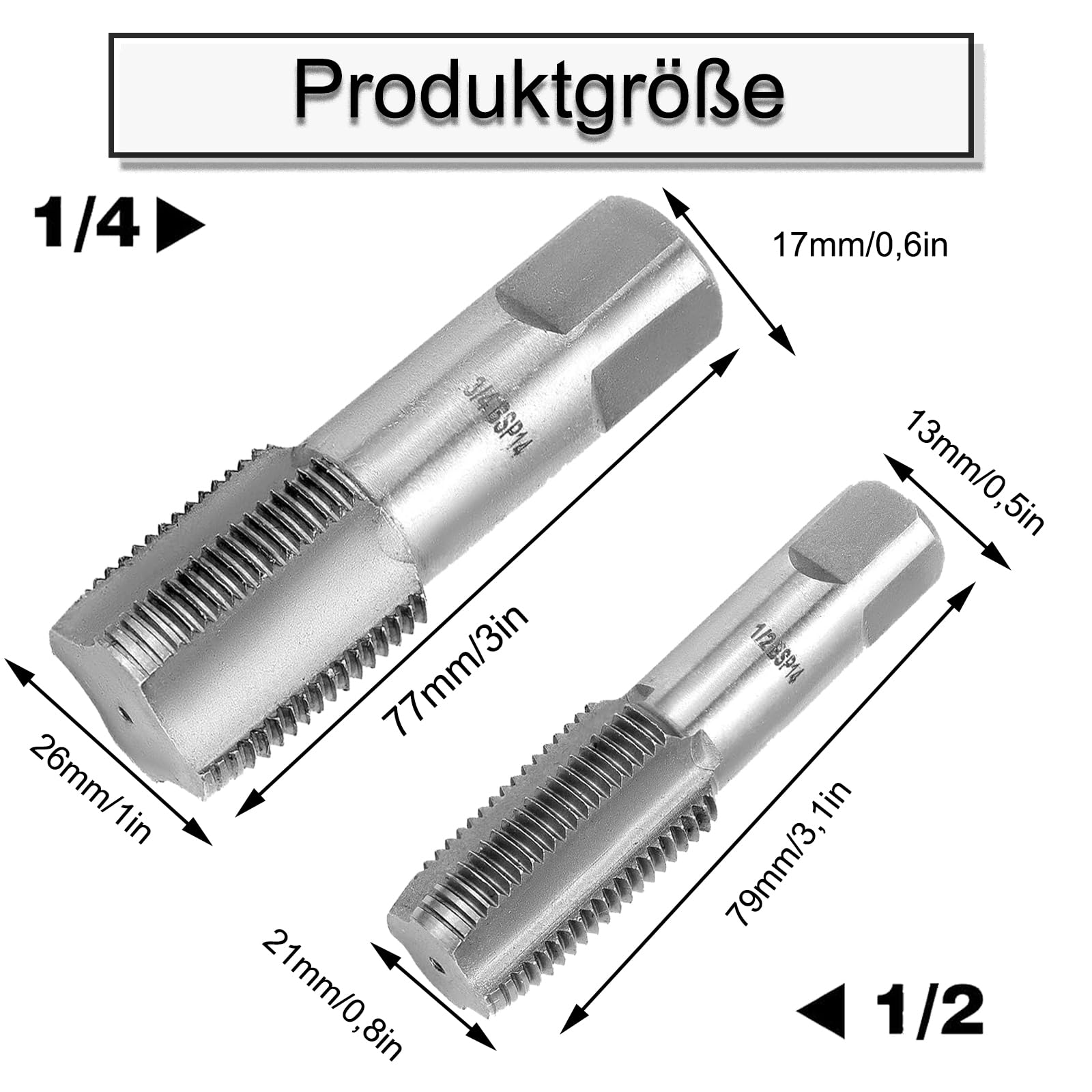 Set rubinetti per tubi, rubinetto in acciaio al carbonio da 1/2 pollice, filettatura interna da 3/4 pollici, rubinetto per incisione, per collegamenti di tubi dell'acqua, riparazione auto e macchine