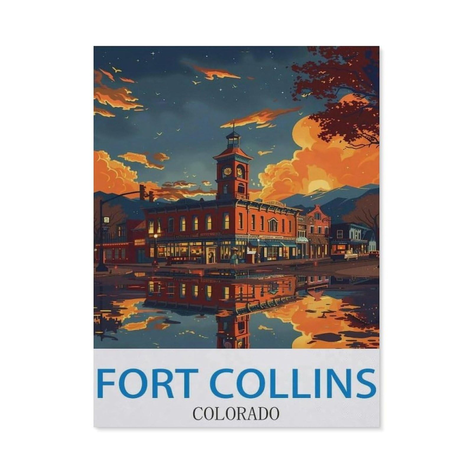 Fort Collins Colorado，Vintage Tin Signs Funny Metel Decorative Signs - Retro Wall Decor Home Wall Signs(15x30cm）6x12 inch-ED8