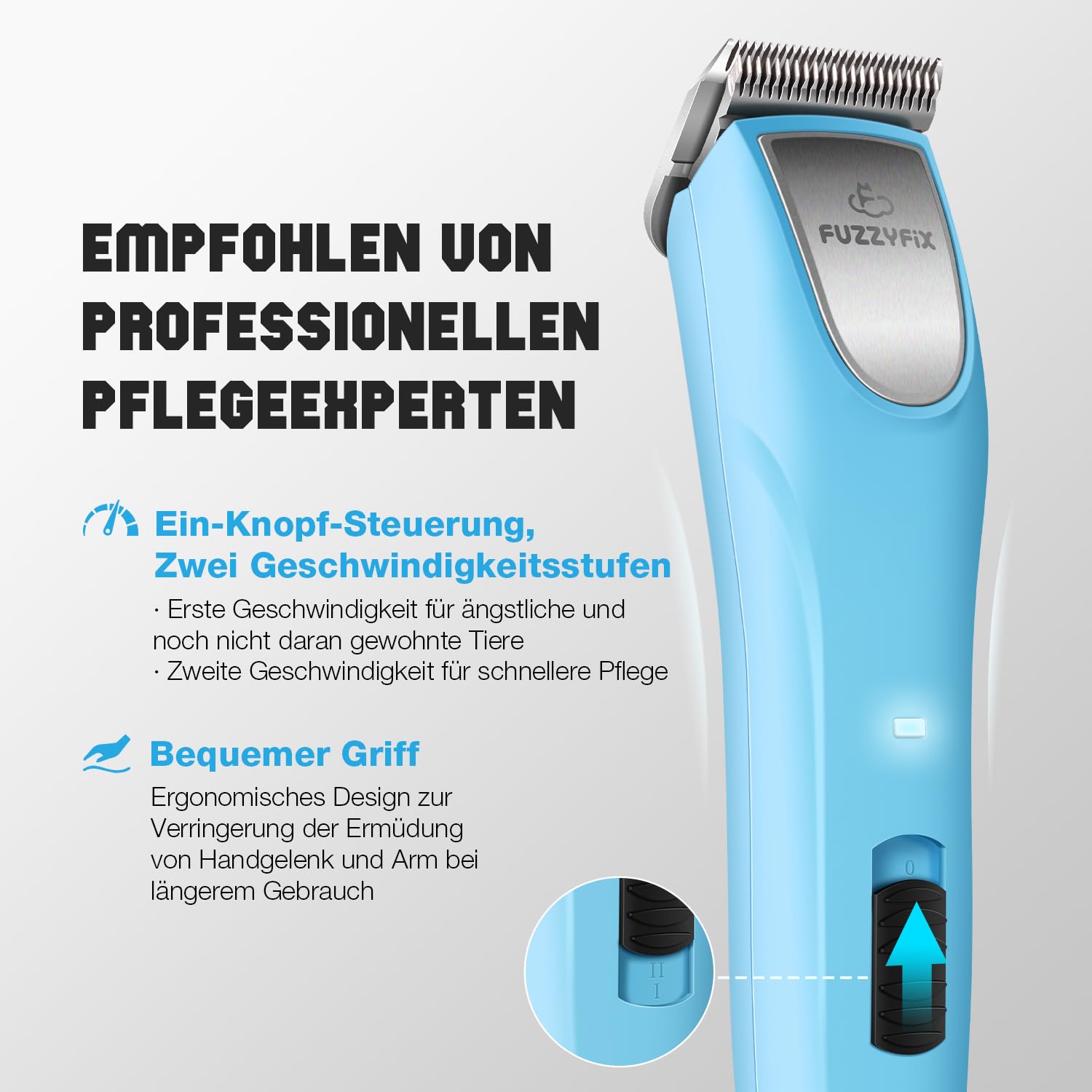 Professionelle Hundeschermaschine profi,2 Geschwindigkeits Schermaschine Ergonomisches Design Hund Katze,Hundetrimmer Hundehaarschneidemaschine für Dickes, Langes und Lockiges Tierhaare Fell