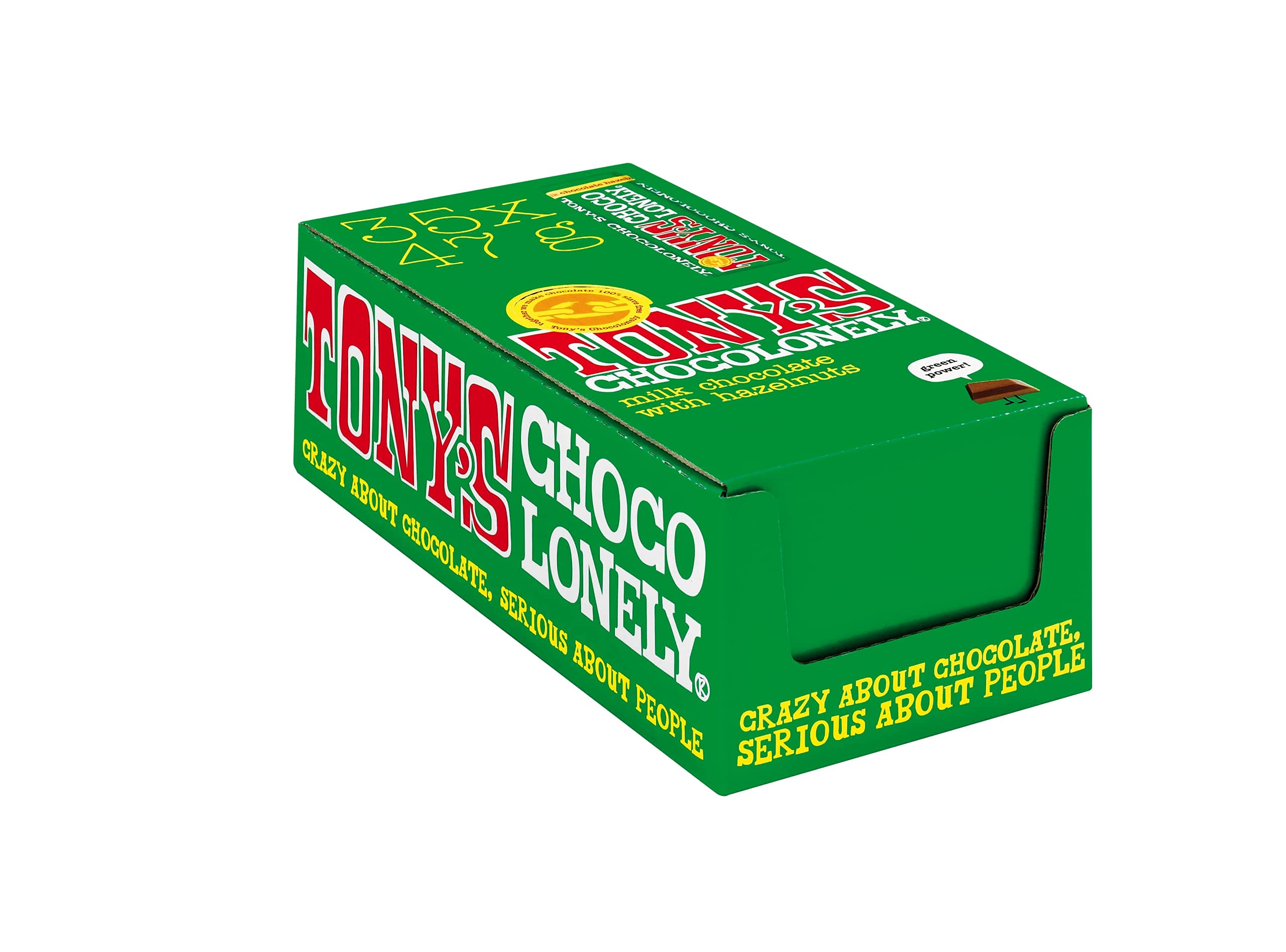 TONY'S CHOCOLONELY – Vollmilchschokolade Haselnuss 35x47 g Riegel - Fairtrade Schokoriegel mit Haselnussstückchen, ideal für unterwegs. Ohne Palmöl, hergestellt in Belgien