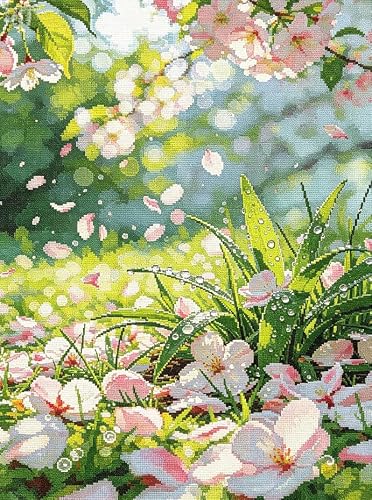 FanZheZhe Counted Cross Stitch Kits for Adults Advanced Suitable for Adult Beginners, Entry-Level and Advanced Simple Cross Stitch Pattern Set Needlework Spring 11ct40x50cm