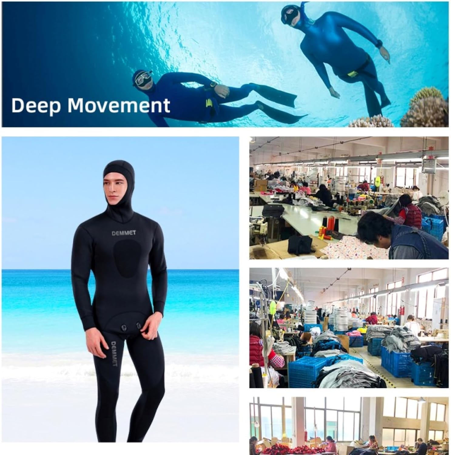 3mm Neoprene Spearfishing Wetsuit with Hooded, 2-Pieces Long Sleeve Camouflage Hunting Diving Suit with Chest Pad for Cool Water Snorkeling Freediving - Image 7