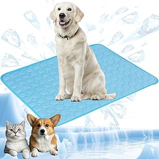 YXHZVON Haustier Kühlmatte, Waschbares Hundematte, Sommer Kühlkissen für Hunde, Selbst Kühlende Hundematte für Zuhause Unterwegs oder im Auto, 100 x 70 cm, XL, Blau product image