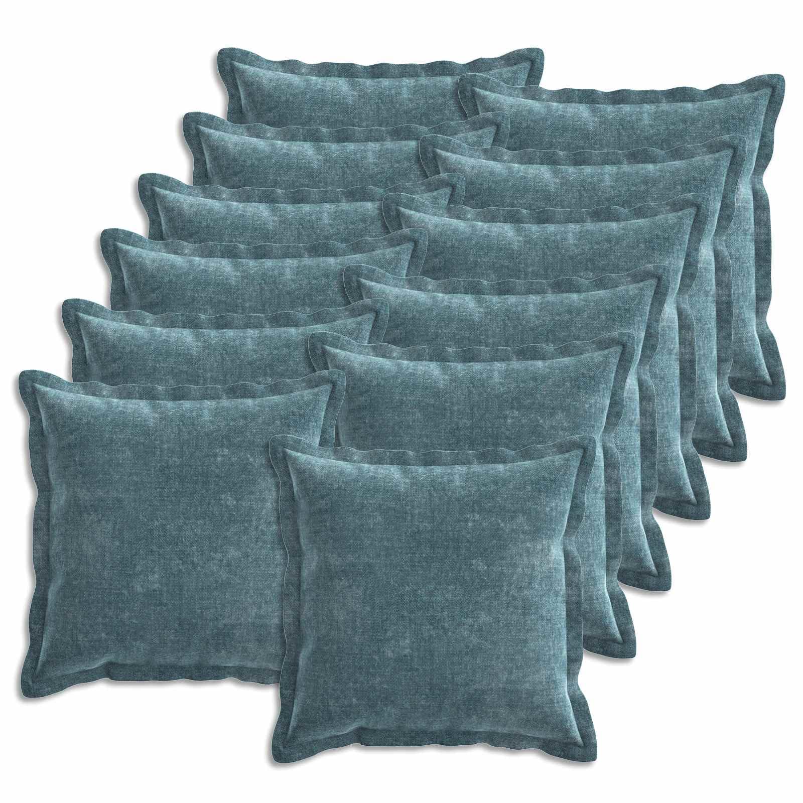 vidaXL Kissenbezug 12 STK. Houten Blau 45 x 45 cm Chenille-Stoff