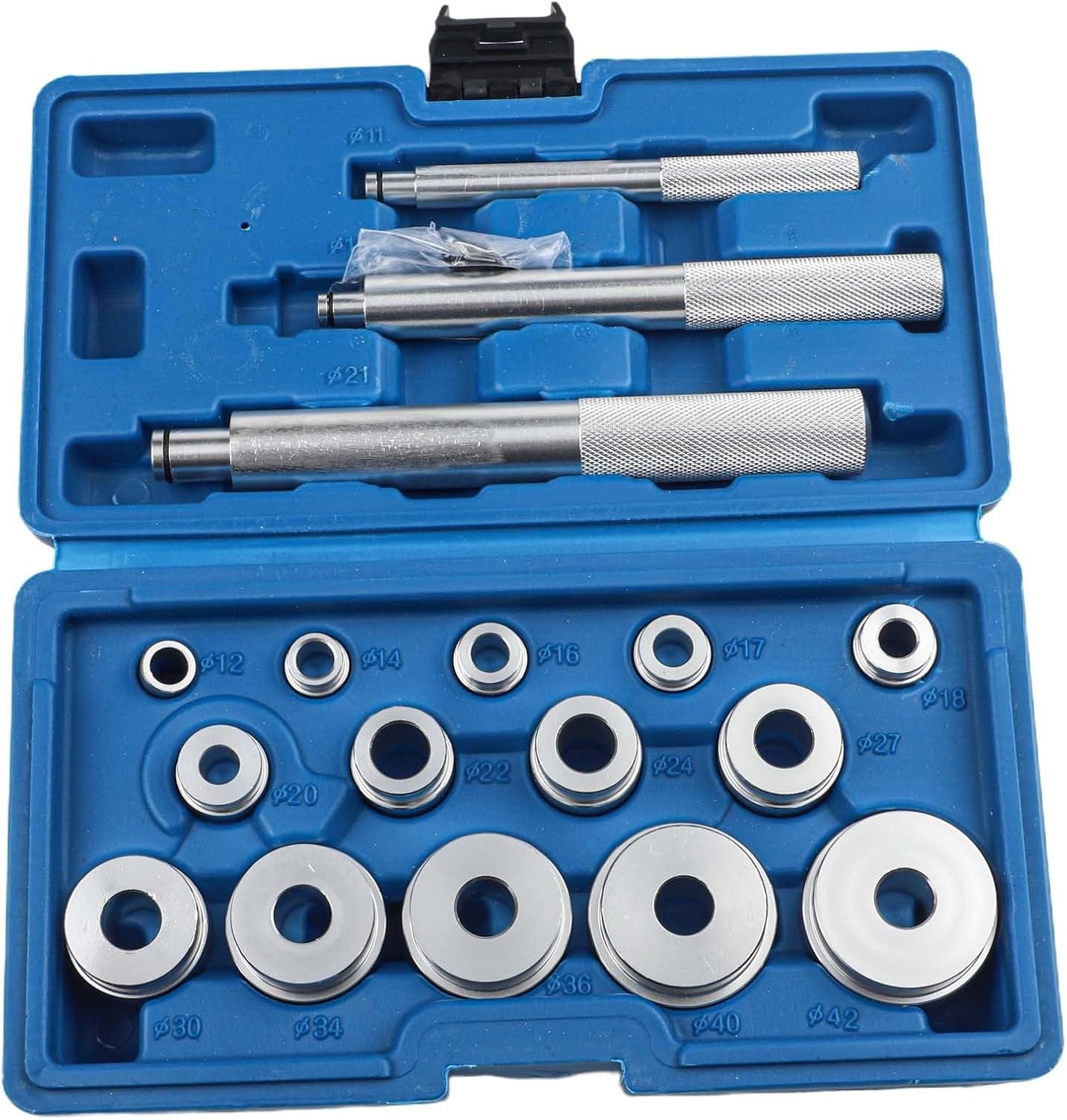 Bearing Race and Seal Installer Set 17PCS with 9 Drivers for Easy Wheel Bearing Installation, Aluminum Construction for Domestic and Imported Vehicles, Case Included, 8.46 x 4.52 x 1.96 Inches
