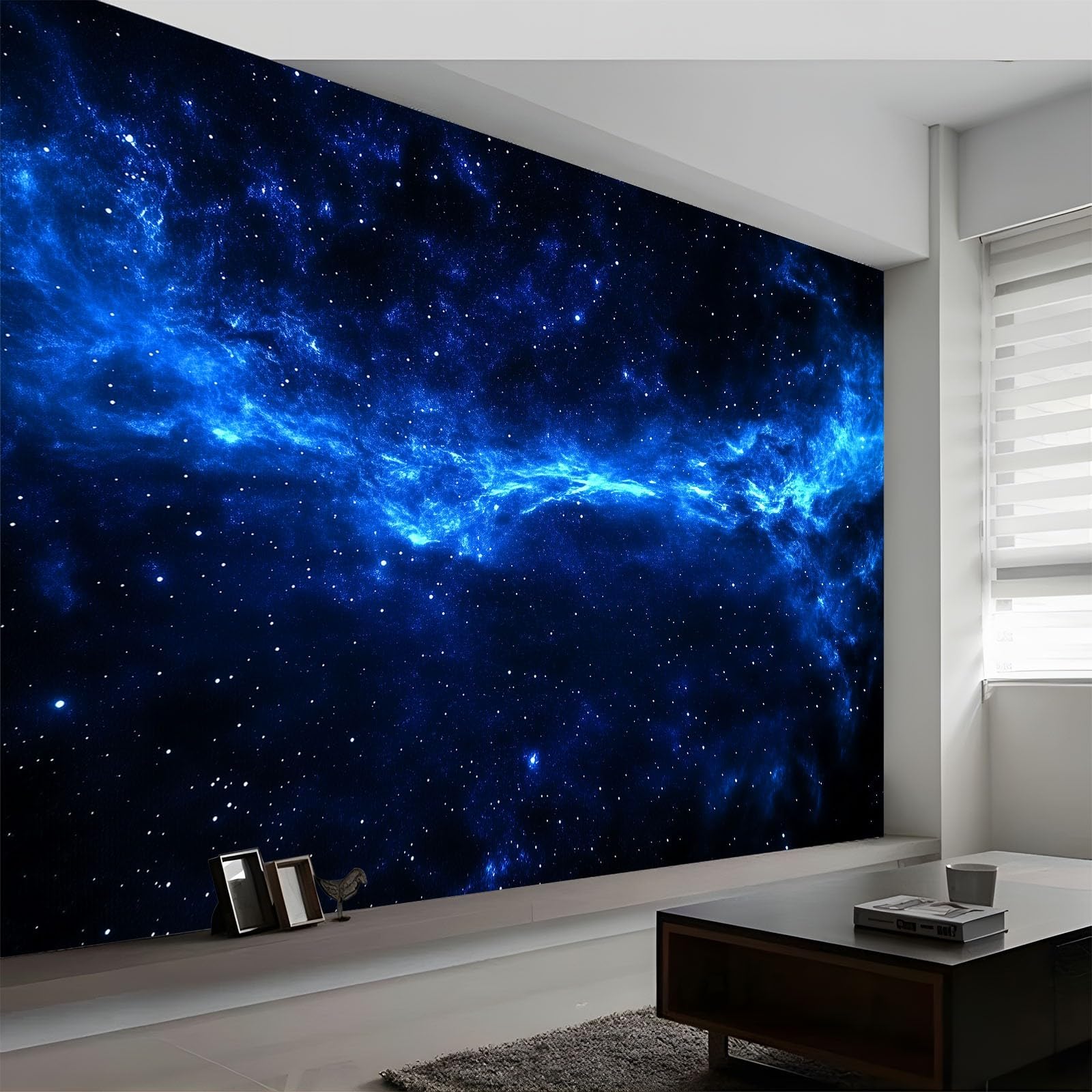 Space Universe Nebula Stars Mural Wallpaper 400 x 280 cm, Wall Decoration Paper Poster Bohemian Fantasy Art for Teen Kids Bedroom Playroom Home Decoration Wallpaper