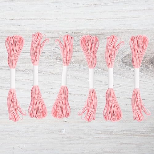 Miniatura 10 de Paquete de hilo de bordar  6 madejas, 8.7 yardas cada una  hilo de bordado amarillo para costura, pulseras de bricolaje, manualidades, tejido