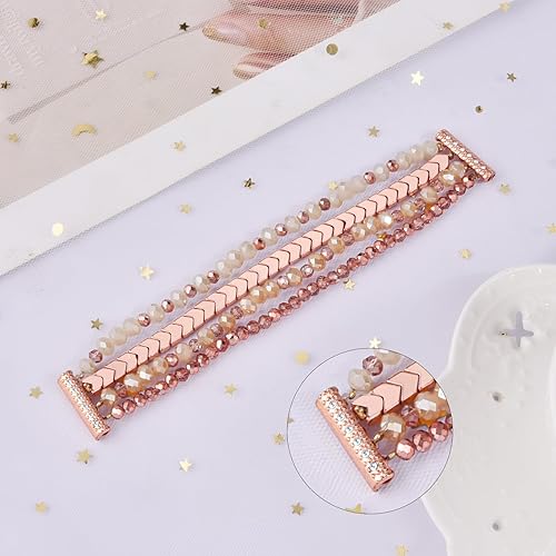 Miniatura 5 de CAGOS Bracelet Compatible with Fitbit Versa 4 Bands3SenseSense 2 for Women, Handmade Beaded Elastic Replacement Wristband for Versa 21Lite