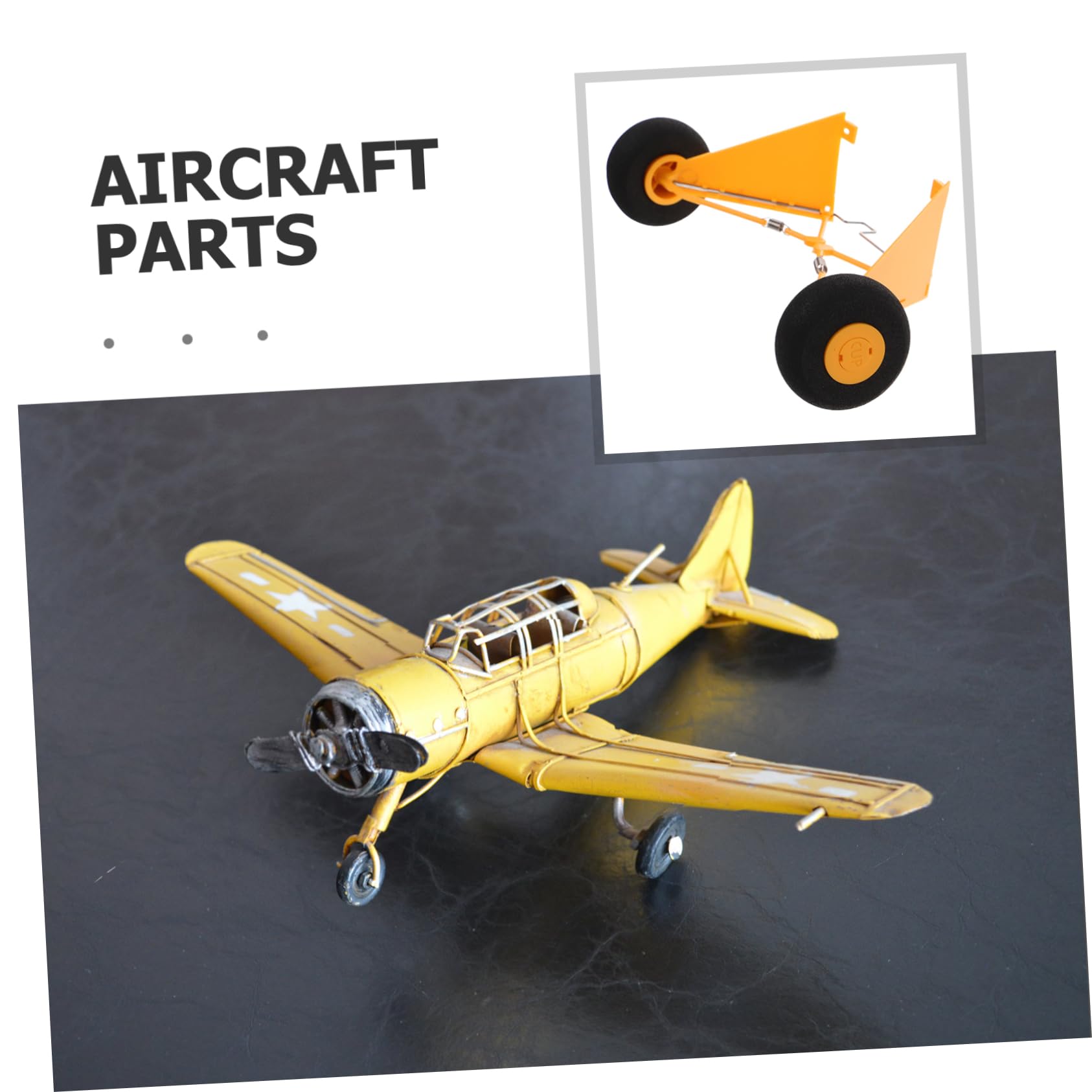 Kisangel 2 Piezas De Tren De Aterrizaje para Avión Repuestos De Radio Función De Reemplazo Accesorios para Drones Remotos Soporte Spark Tren De Aterrizaje RC Plástico Amarillo