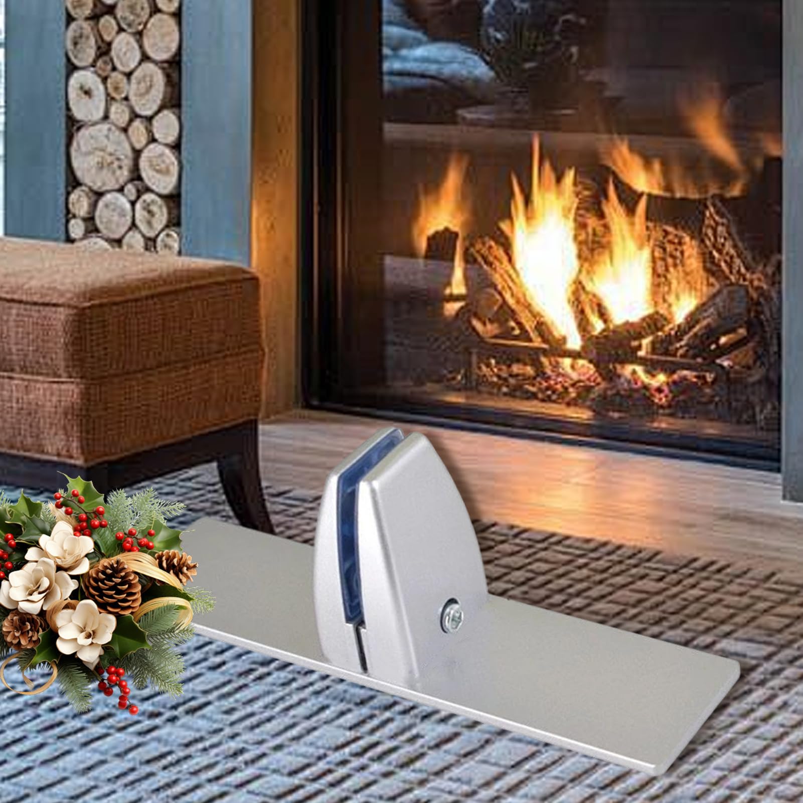 Metall Basis Ständer Für Glas Kaminschutzgitter | Mit Verstellbaren Clips 2 Stück Stabile Ständer - Feuertür Freistehende Halterungen - Für Winter Innenbereich Geburtstagsfeier Zuhause Urlaub