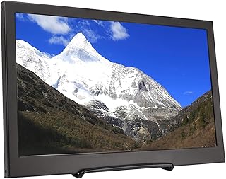 Monitor de Toque Capacitivo de 13,3 Polegadas, Display Colorido HD Portátil, Tela de Toque USB, Resolução de 1920 X 1080, Entrada Multimídia e VGA, Alto-falantes Duplos, Função de (Plugue UE)