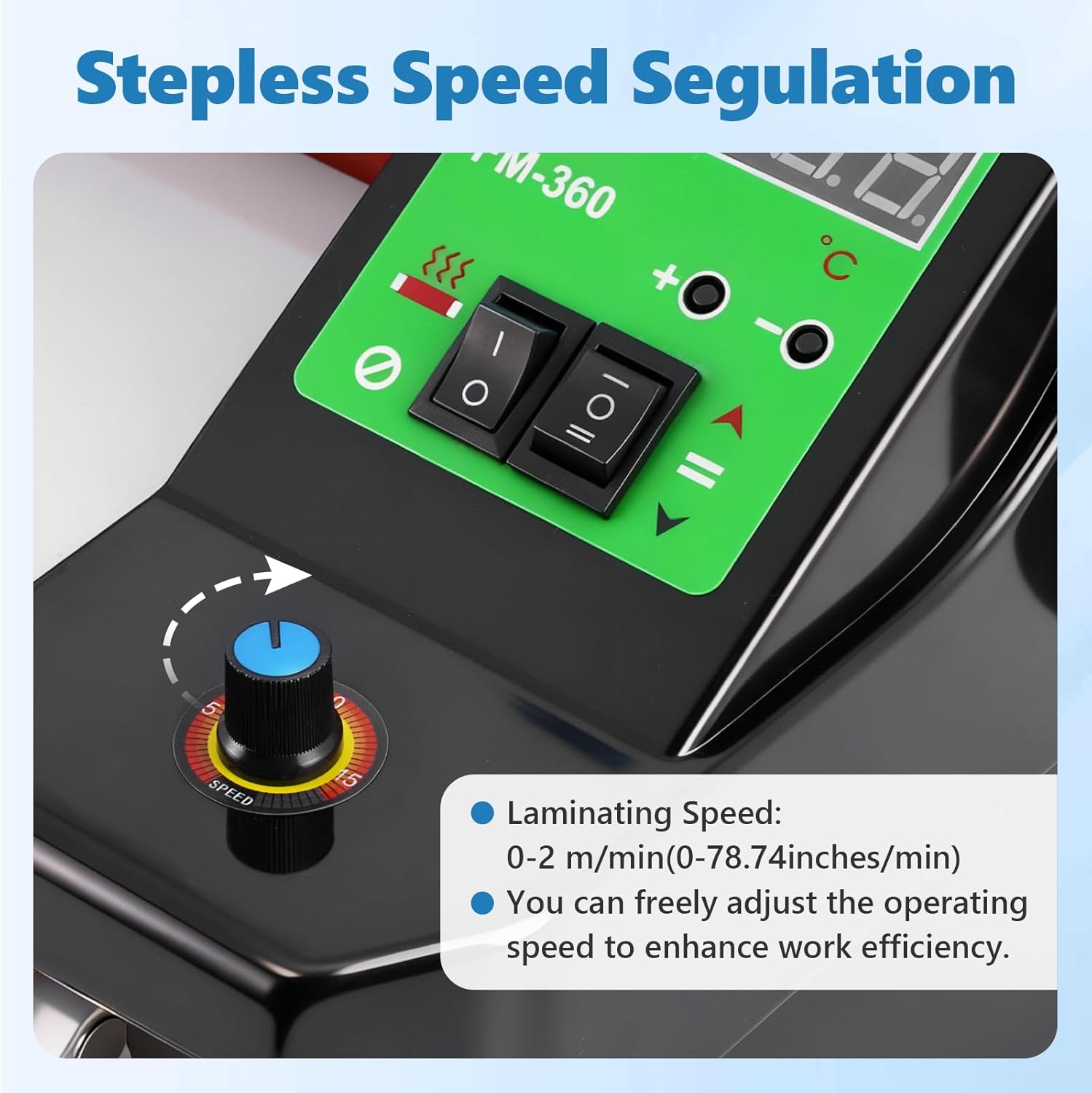 MXBAOHENG 13.78” Laminating Machine with 2 Rolls of Film, 110V Hot Cold Roll Laminator with Adjustable Speed Function, A3/A4 Digital Display Electric Laminator, Single- & Double-Sided Lamination