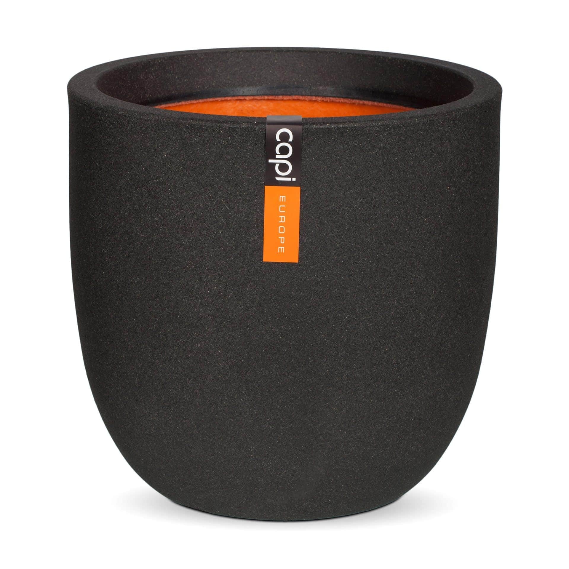 Capi Europe Blumentopf Kugel Smooth NL - Innen- und Außen tauglicher Pflanzkübel, Schwarz 35x34 cm, Öffnung Ø29