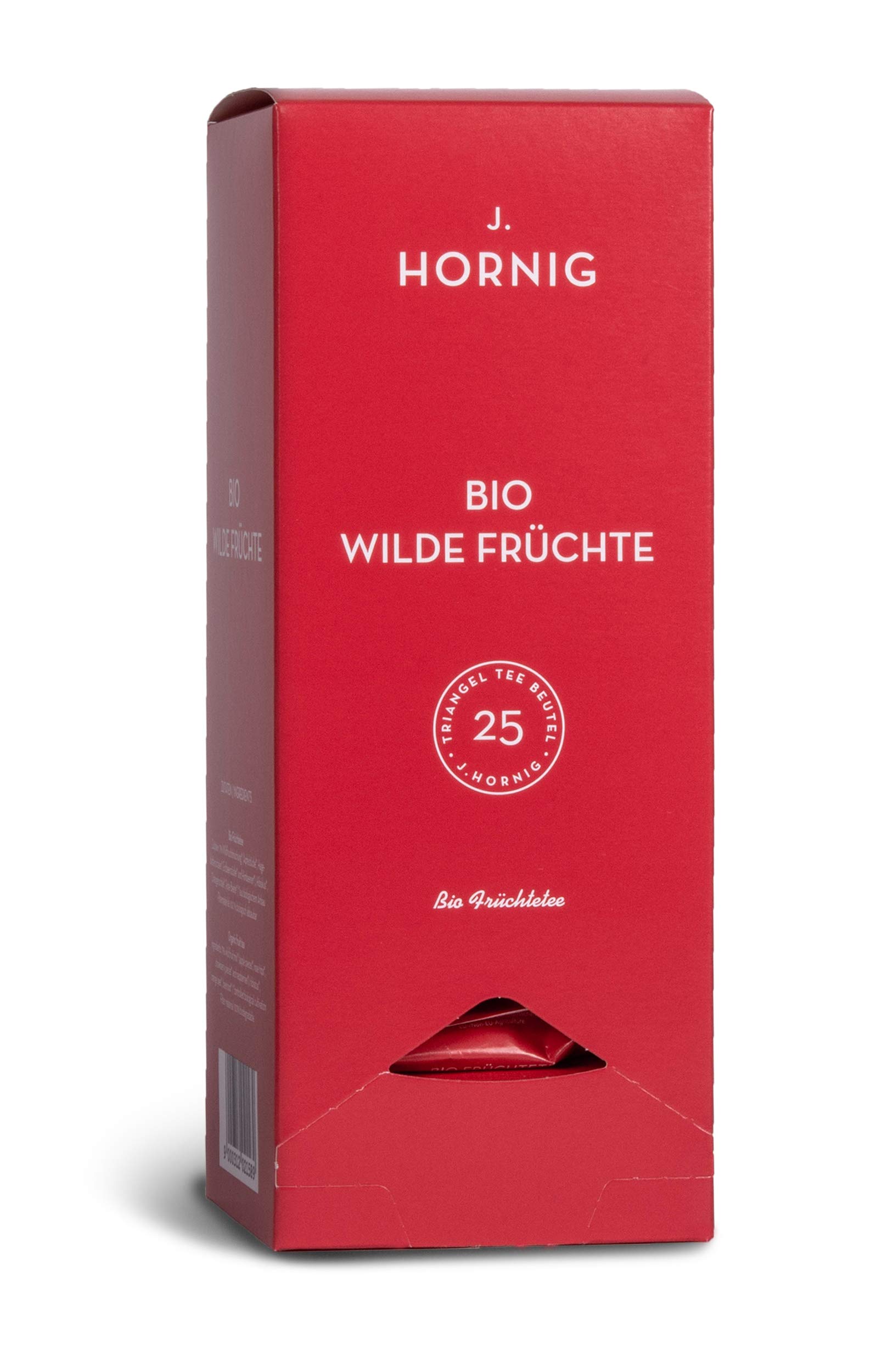 J. Hornig Organic Fruit Tea Blend, with Strawberry and Raspberry, 25 Pyramid Tea Bags