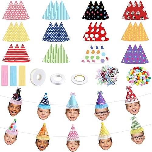 192 Pcs DIY Face Banner Kit Colorful Birthday Party Accessories