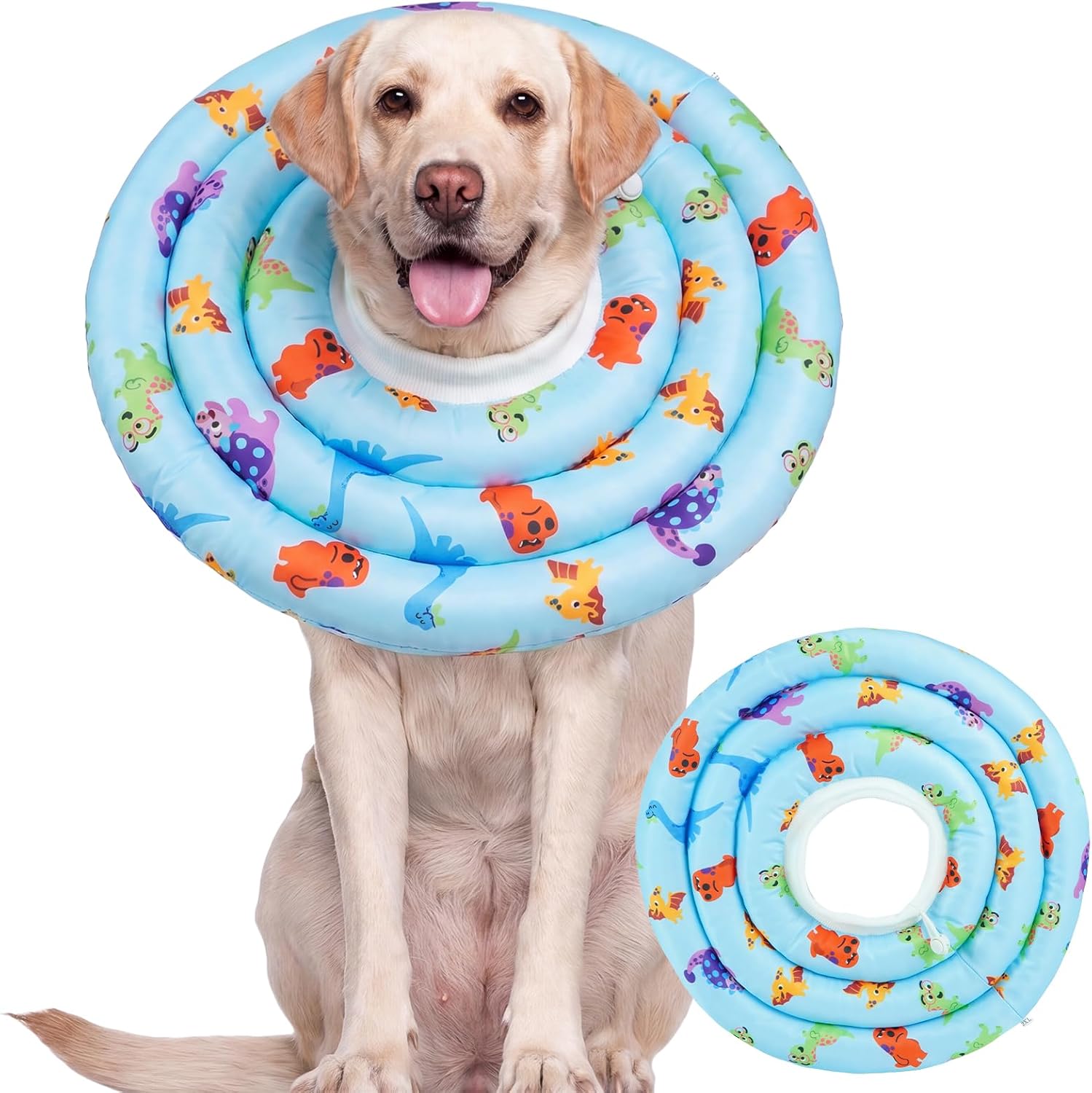IDOMIK Soft Dog Cone After Surgery, Waterproof Dog Recovery Collar | Dog Donut Collar with Adjustable Drawstring,Comfy Pet Cone Collar to Stop Licking,Dog Cones for Large Medium Small Dogs Cats