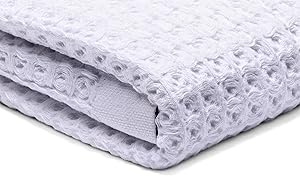 SUTERA Silverthread Bath Towel | Antimicrobial Towel with Silver Ion Technology | Waffle Weave Design, Plush, Lightweight, and Quick-Drying for Everyday or Spa Use | 31